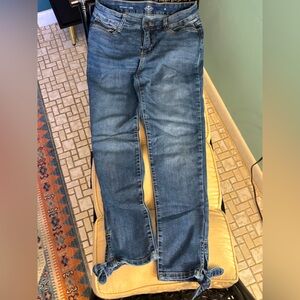 Bow detail cropped jeans